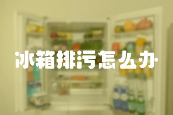 冰箱排污怎么辦
