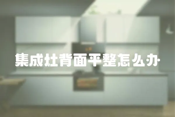 集成灶背面平整怎么辦