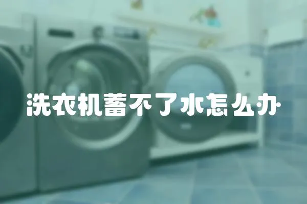洗衣機(jī)蓄不了水怎么辦