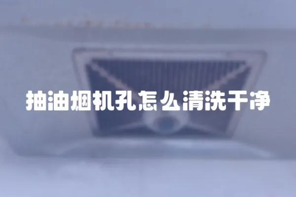 抽油煙機孔怎么清洗干凈