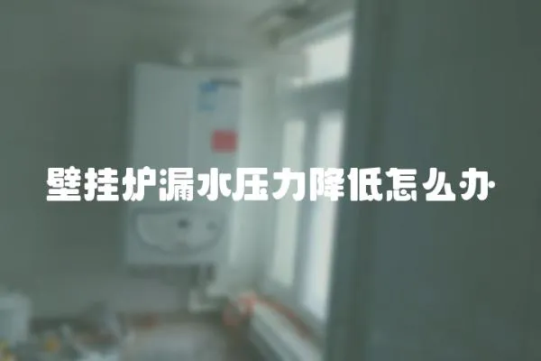 壁掛爐漏水壓力降低怎么辦