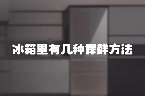 冰箱里有幾種保鮮方法