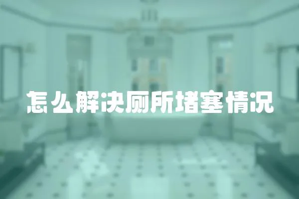 怎么解決廁所堵塞情況