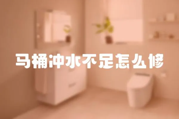 馬桶沖水不足怎么修