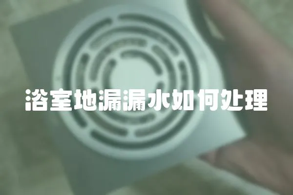 浴室地漏漏水如何處理