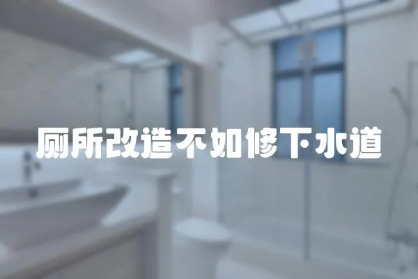 廁所改造不如修下水道