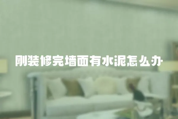 剛裝修完墻面有水泥怎么辦