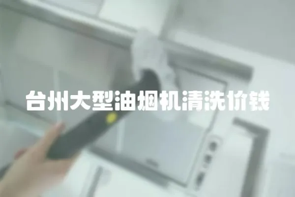 臺州大型油煙機清洗價錢