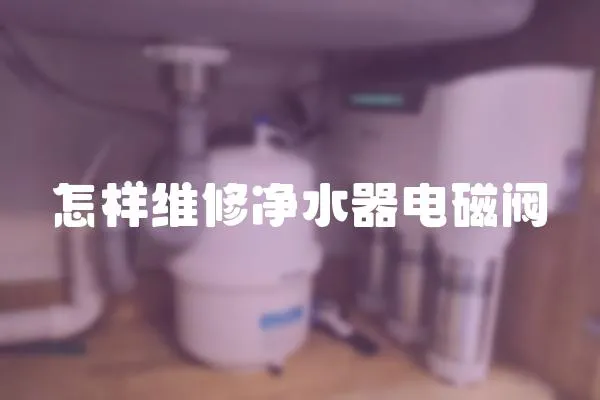 怎樣維修凈水器電磁閥
