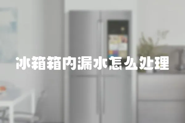 冰箱箱內漏水怎么處理