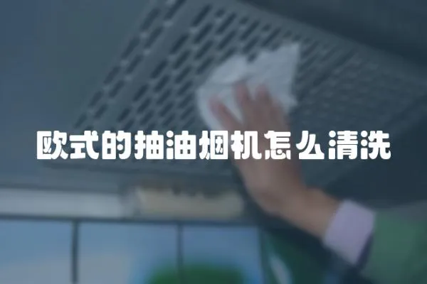歐式的抽油煙機怎么清洗