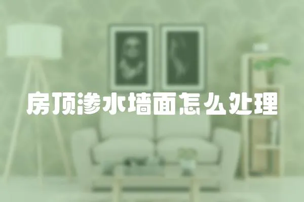 房頂滲水墻面怎么處理