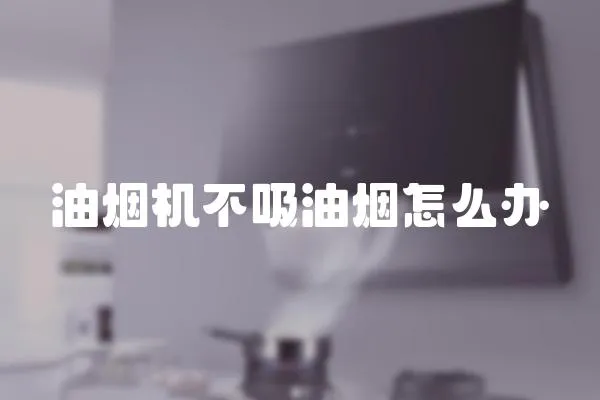 油煙機不吸油煙怎么辦
