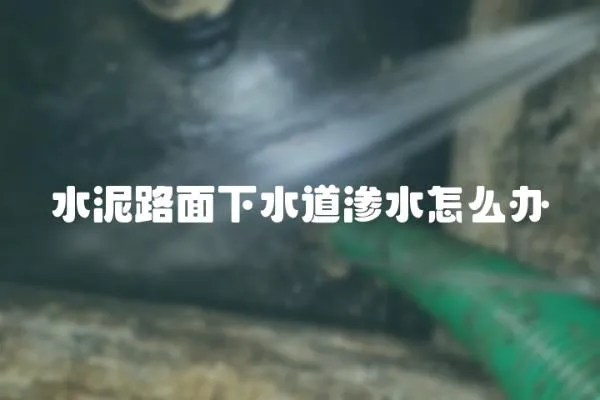水泥路面下水道滲水怎么辦