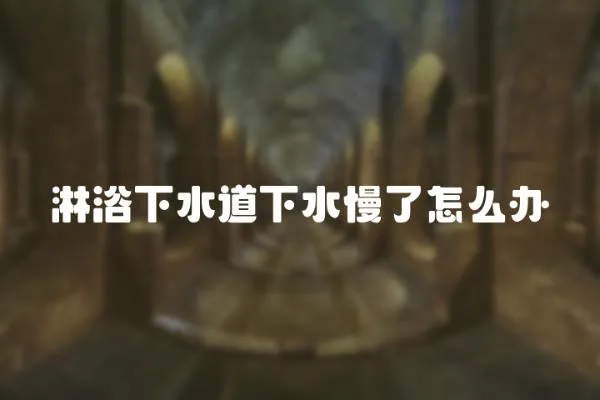 淋浴下水道下水慢了怎么辦