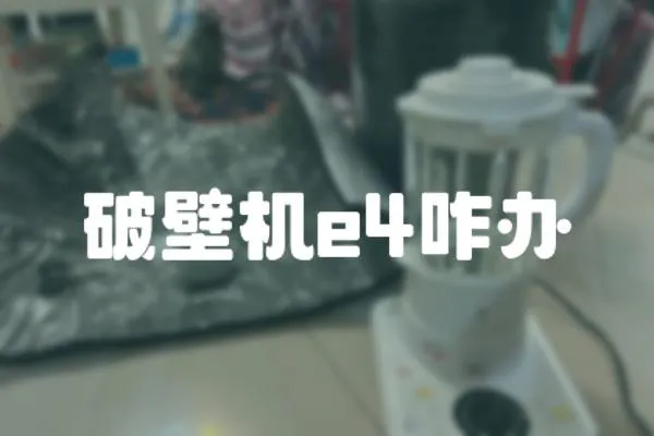 破壁機e4咋辦