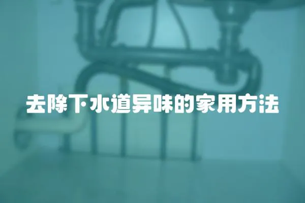 去除下水道異味的家用方法