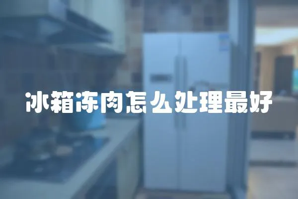 冰箱凍肉怎么處理最好