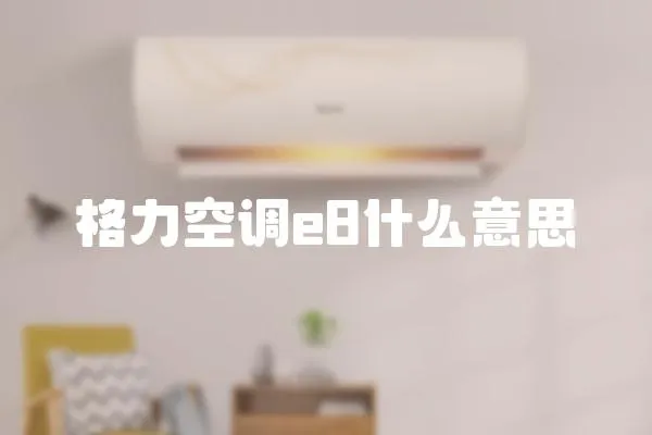 格力空調(diào)e8什么意思