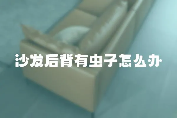 沙發后背有蟲子怎么辦