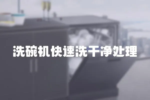 洗碗機快速洗干凈處理