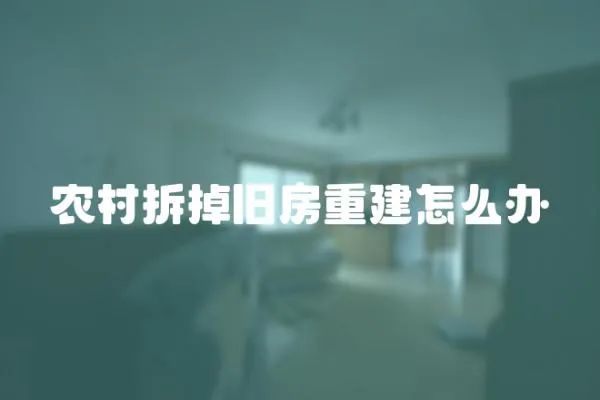 農村拆掉舊房重建怎么辦