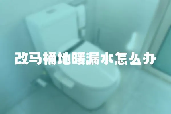 改馬桶地暖漏水怎么辦