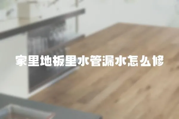 家里地板里水管漏水怎么修