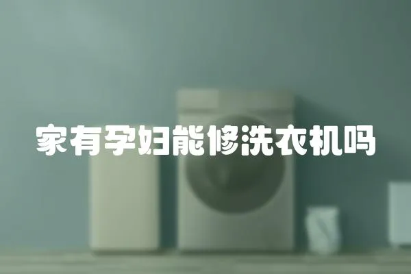 家有孕婦能修洗衣機嗎