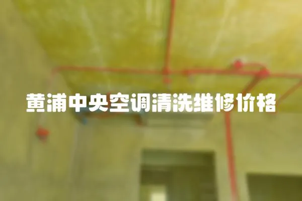 黃浦中央空調(diào)清洗維修價格