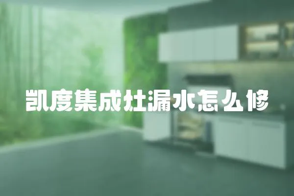 凱度集成灶漏水怎么修