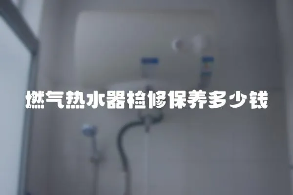 燃氣熱水器檢修保養多少錢