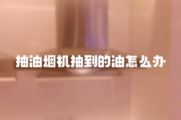抽油煙機(jī)抽到的油怎么辦