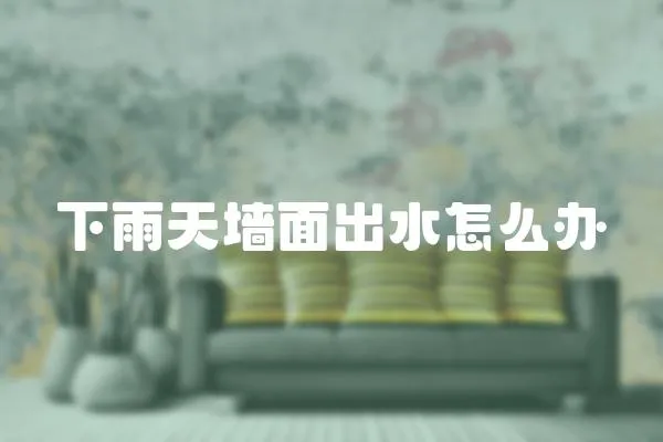 下雨天墻面出水怎么辦