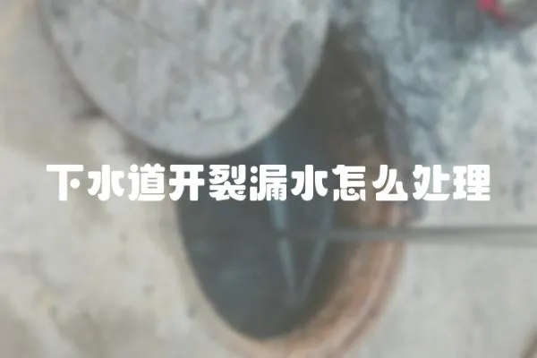 下水道开裂漏水怎么处理