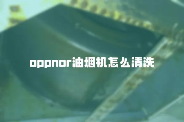 oppnor油烟机怎么清洗