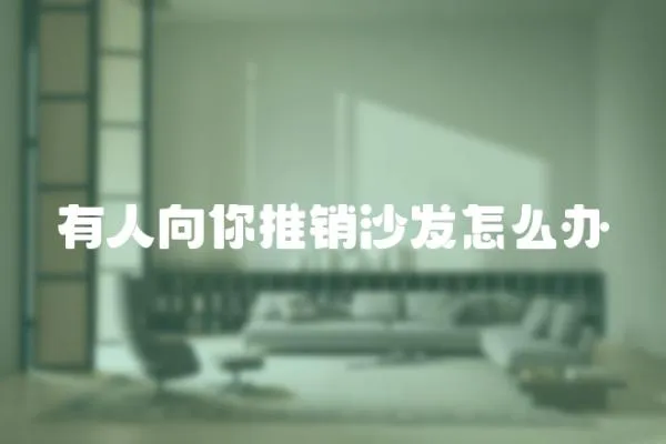 有人向你推銷沙發怎么辦