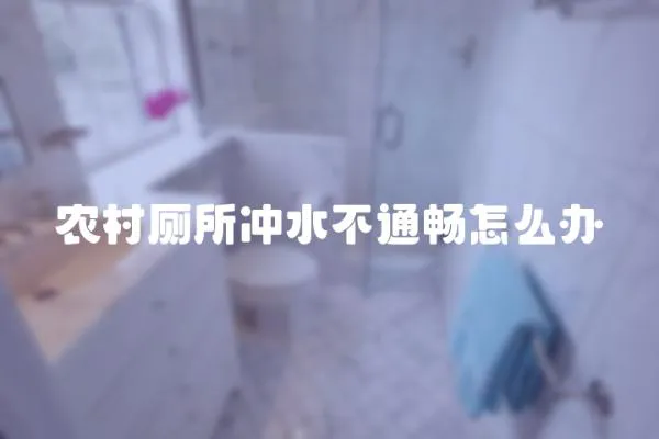 農村廁所沖水不通暢怎么辦