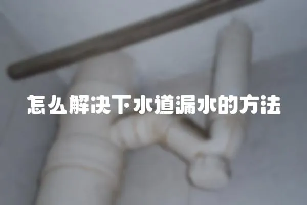 怎么解決下水道漏水的方法