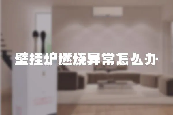 壁掛爐燃燒異常怎么辦