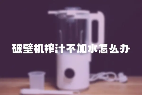 破壁機榨汁不加水怎么辦