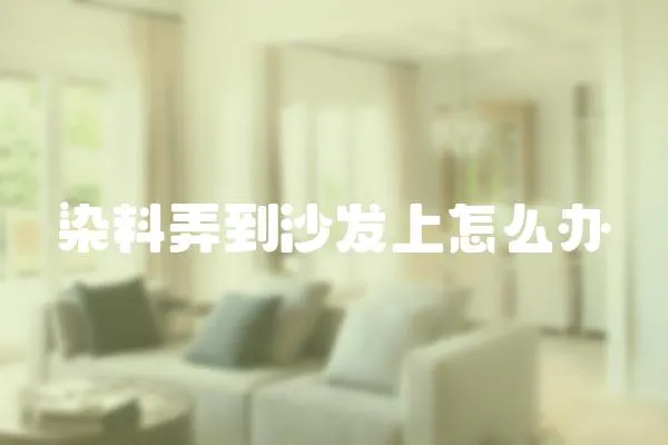 染料弄到沙發上怎么辦