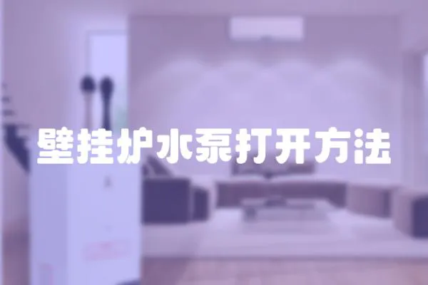 壁掛爐水泵打開方法