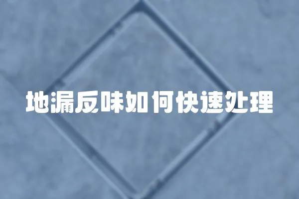 地漏反味如何快速處理