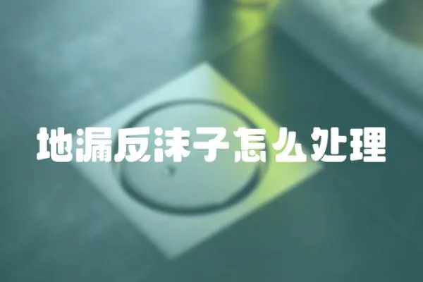 地漏反沫子怎么處理