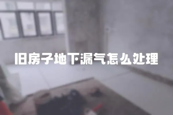 舊房子地下漏氣怎么處理