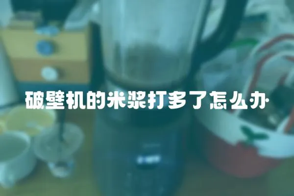破壁機的米漿打多了怎么辦