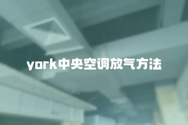 york中央空調(diào)放氣方法