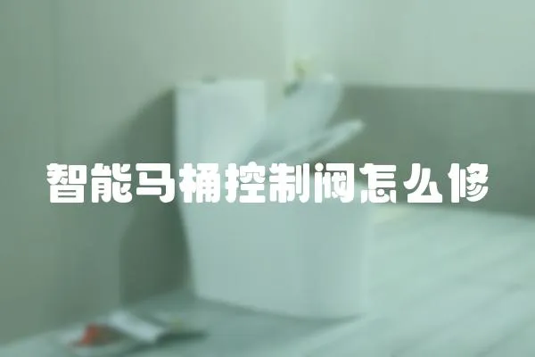 智能馬桶控制閥怎么修