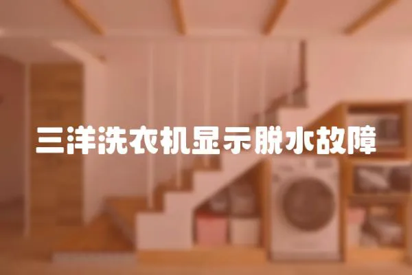 三洋洗衣機顯示脫水故障